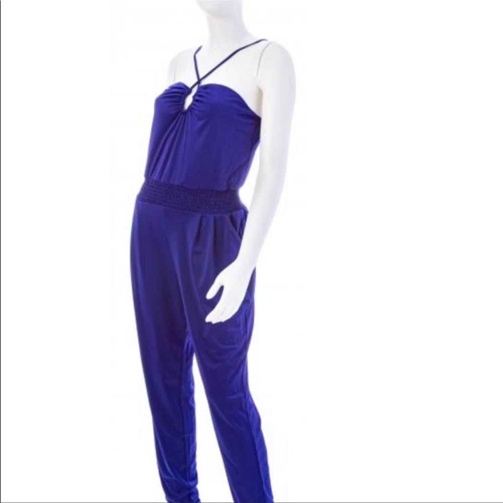 🇺🇸 Bebe Cobalt Blue Halter Jumpsuit 💙 - Picture 10 of 13